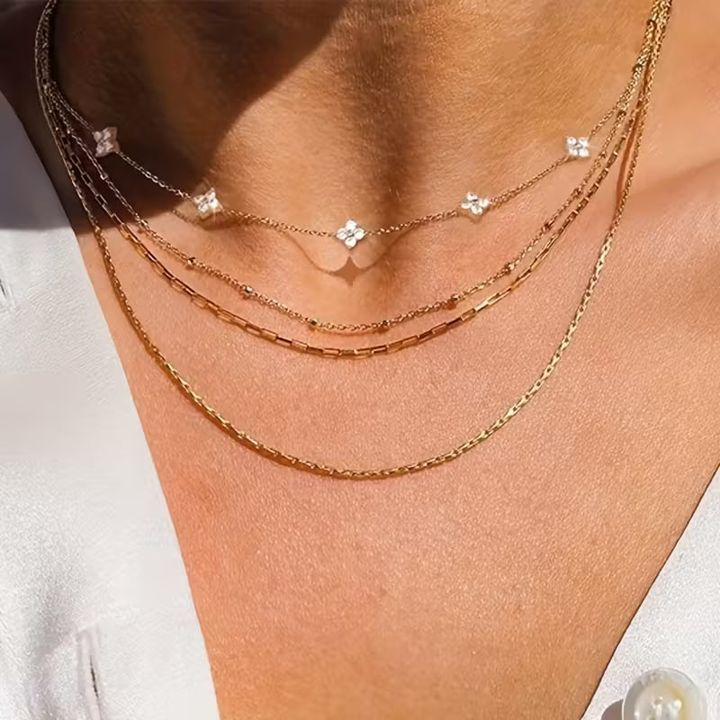 Elegant gold-tone stainless steel with star pendant