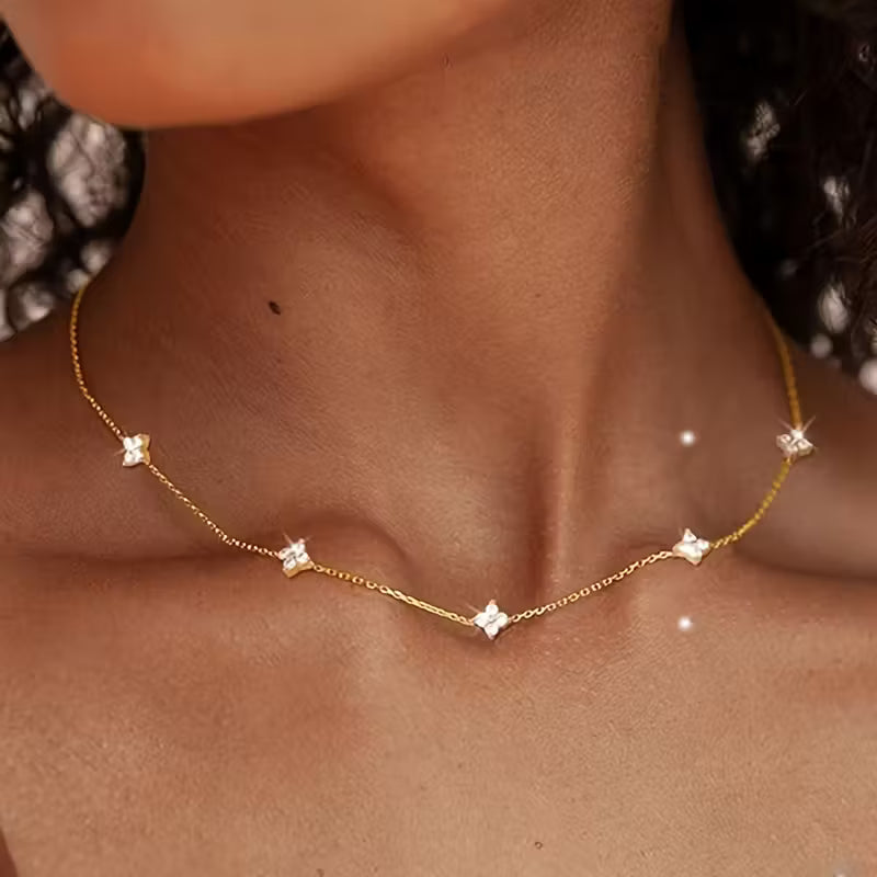 Elegant gold-tone stainless steel with star pendant
